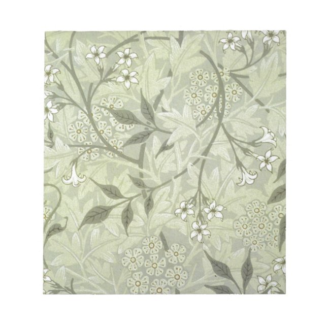 William Morris Jasmine Botanical Vintage Antique Notepad (Front)
