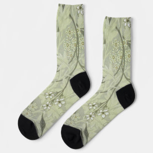 William Morris Jasmine Botanical Vintage Antique Socks