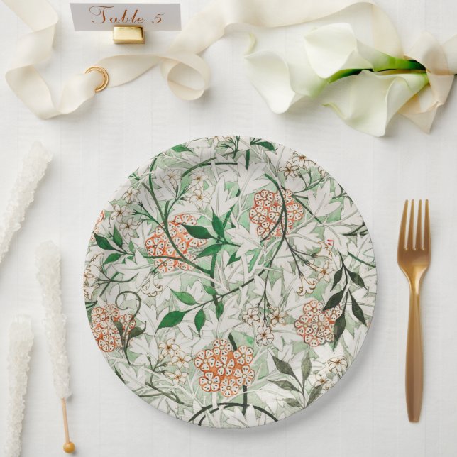 William Morris Jasmine Flower Paper Plate (Wedding)