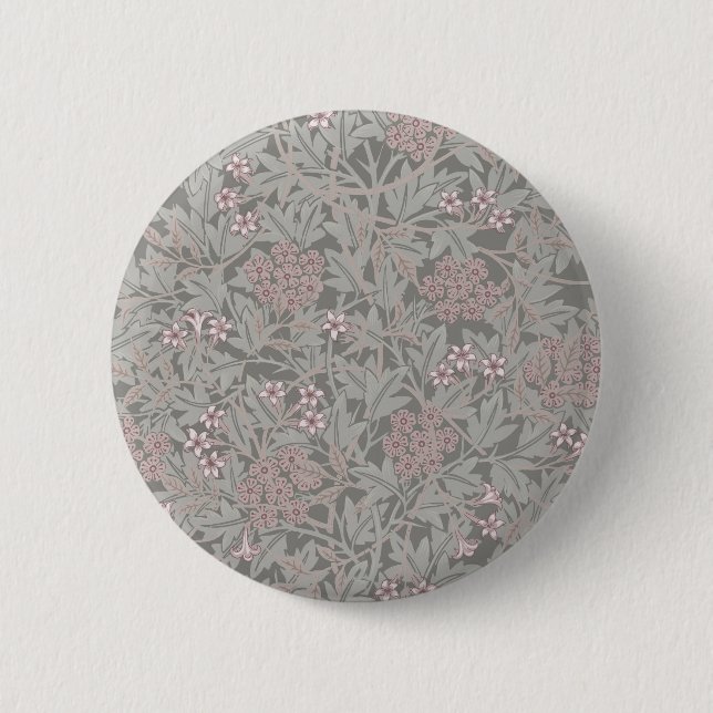 William Morris Jasmine Flower Pattern 6 Cm Round Badge (Front)
