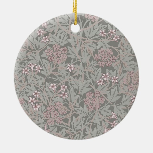 William Morris Jasmine Flower Pattern Ceramic Ornament (Back)