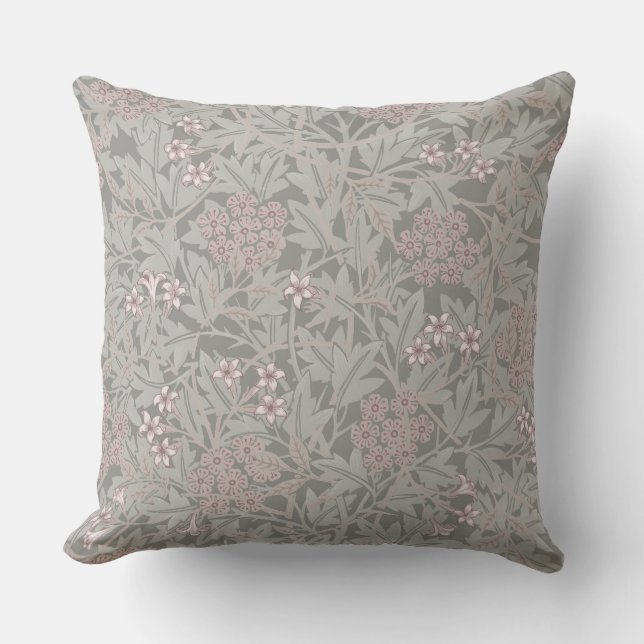 William Morris Jasmine Flower Pattern Cushion (Front)