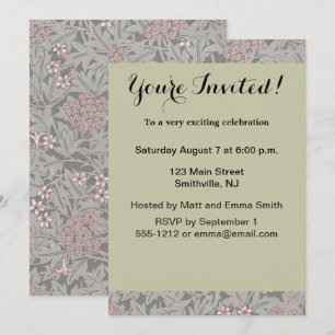 William Morris Jasmine Flower Pattern Invitation