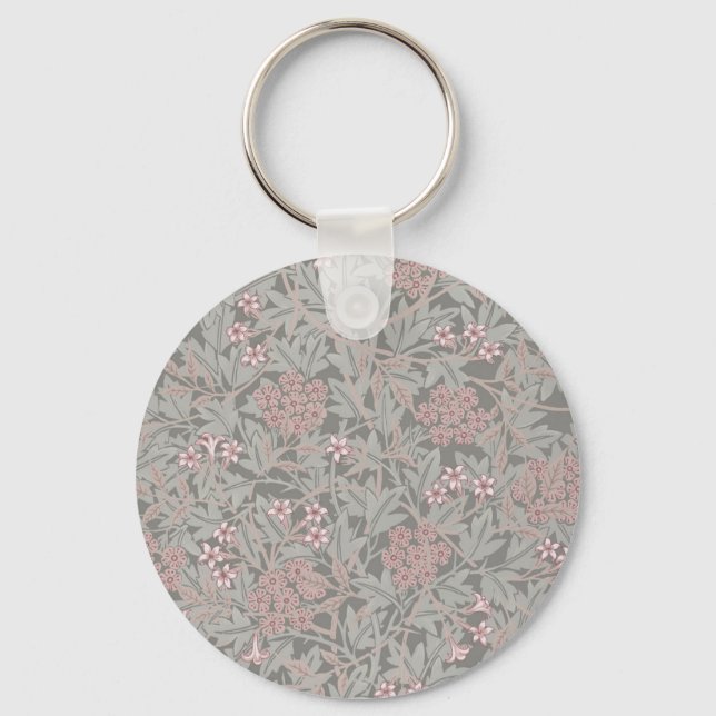 William Morris Jasmine Flower Pattern Key Ring (Front)