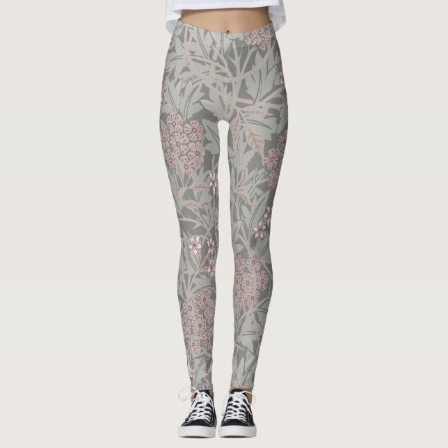 William Morris Jasmine Flower Pattern Leggings (Front)