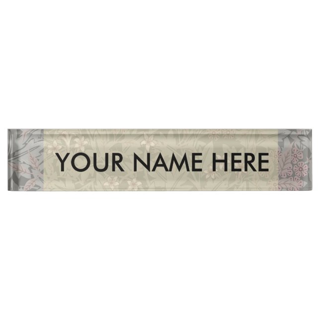William Morris Jasmine Flower Pattern Nameplate (Front)