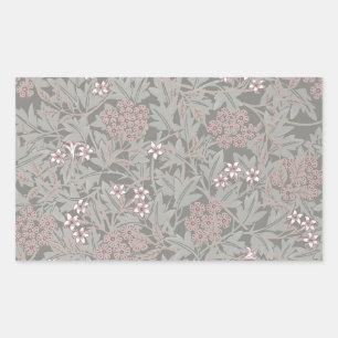 William Morris Jasmine Flower Pattern Rectangular Sticker