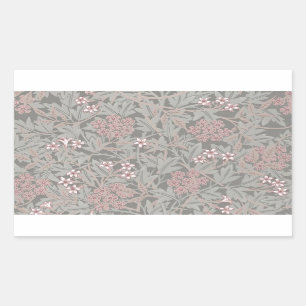 William Morris Jasmine Flower Pattern Rectangular Sticker