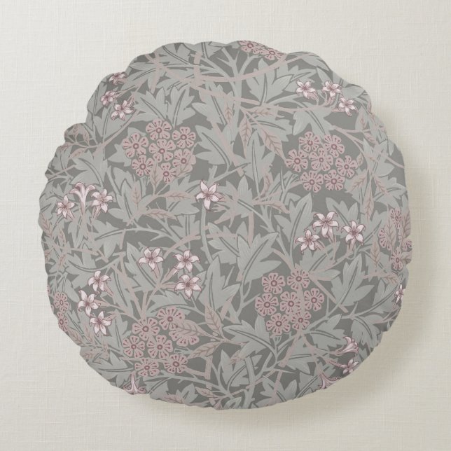William Morris Jasmine Flower Pattern Round Cushion (Front)