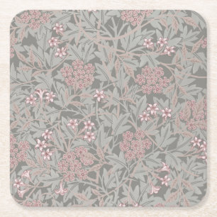 William Morris Jasmine Flower Pattern Square Paper Coaster