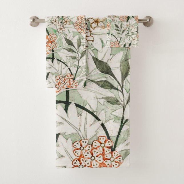 William Morris Jasmine Garden Flower Classic Bath Towel Set (Insitu)