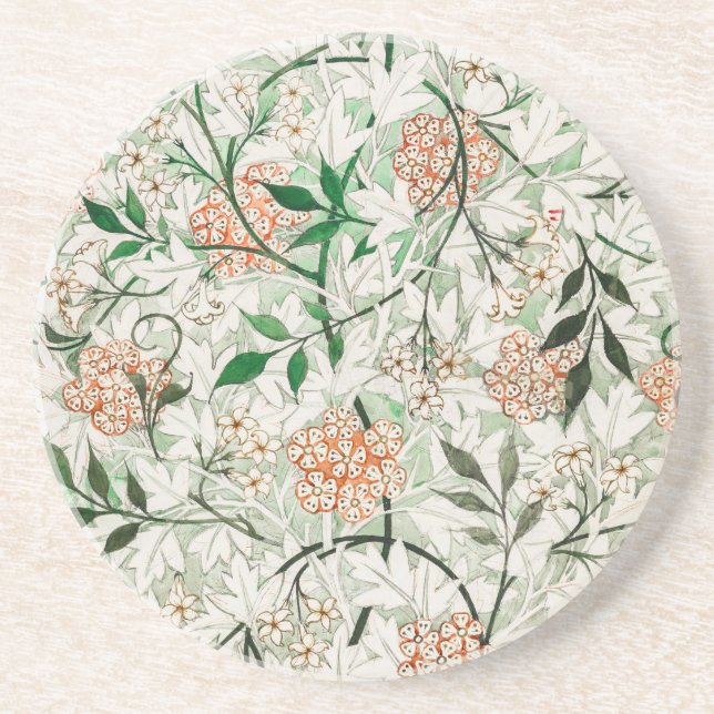 William Morris Jasmine Garden Flower Classic Coaster (Front)
