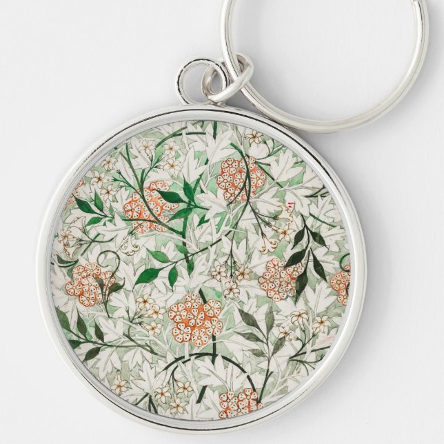 William Morris Jasmine Garden Flower Classic Key Ring (Front)
