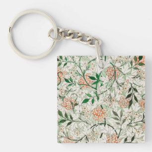 William Morris Jasmine Garden Flower Classic Key Ring