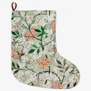William Morris Jasmine Garden Flower Classic Large Christmas Stocking