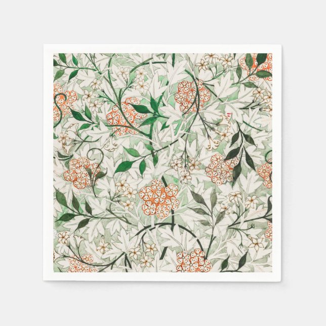 William Morris Jasmine Garden Flower Classic Napkin (Front)