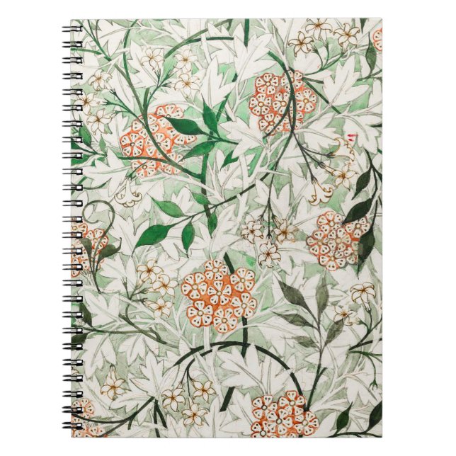 William Morris Jasmine Garden Flower Classic Notebook (Front)