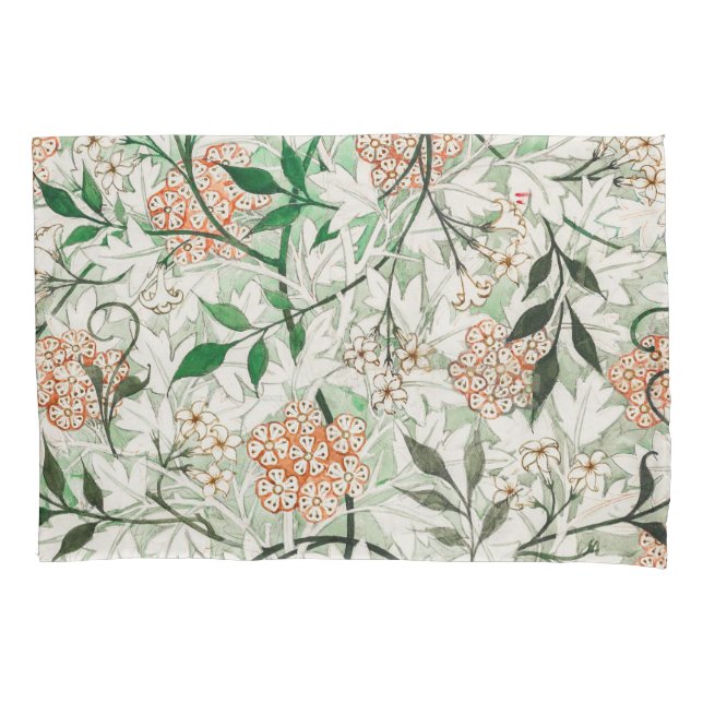 William Morris Jasmine Garden Flower Classic Pillowcase (Front-Left)