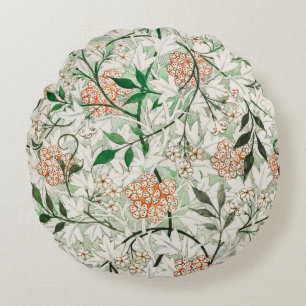William Morris Jasmine Garden Flower Classic Round Cushion