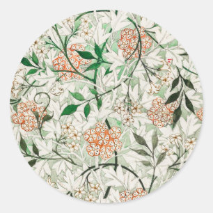 William Morris Jasmine Garden Flower Classic Round Sticker