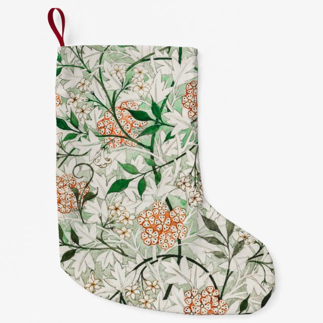 William Morris Jasmine Garden Flower Classic Small Christmas Stocking (Front)