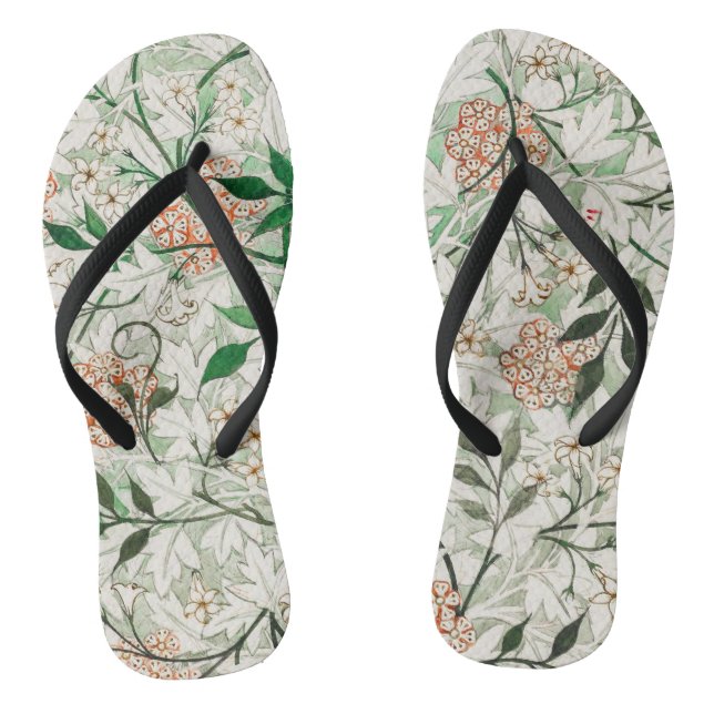 William Morris Jasmine Garden Flower Classic Thongs (Footbed)