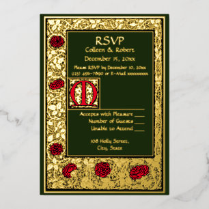 William Morris Kelmscott Press Floral Rose RSVP