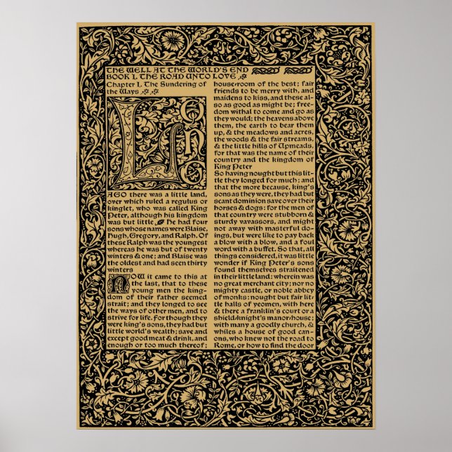 William Morris Kelmscott Press page 1896 Poster (Front)