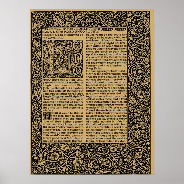 William Morris Kelmscott Press page 1896 Poster (Front)