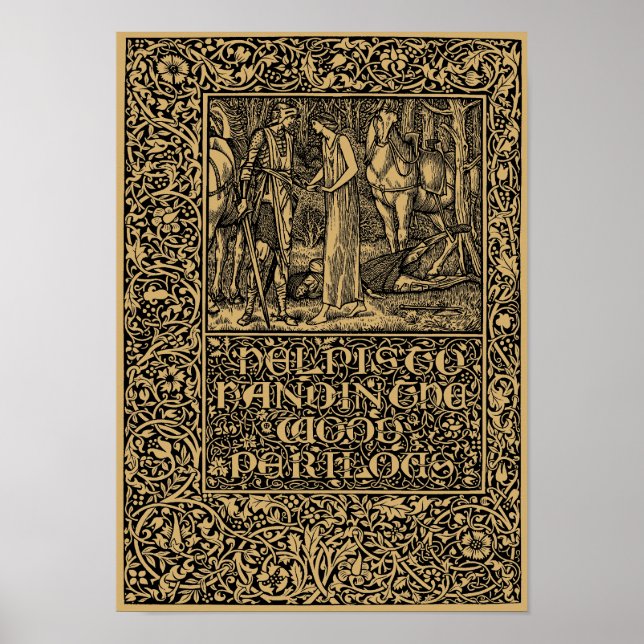 William Morris Kelmscott Press page 1896 Poster (Front)