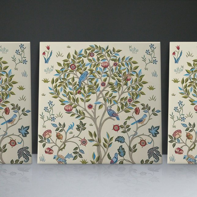 William Morris Kelmscott Tree Art Nouveau Birds Ceramic Tile (Creator Uploaded)