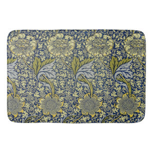 William Morris Kennet Floral Wallpaper Blue Bath Mat