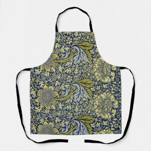 William Morris Kennet Floral Wallpaper Blue Gold Apron