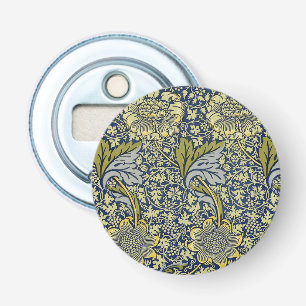William Morris Kennet Floral Wallpaper Blue Gold Bottle Opener