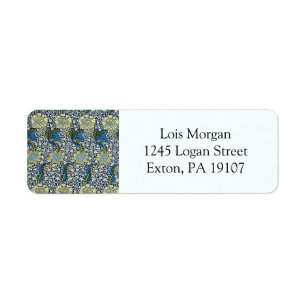 William Morris Kennet Pattern (Blue) Return Address Label