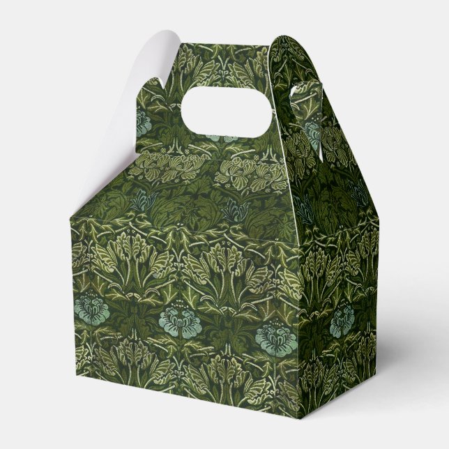 William Morris Large Green Leaves & Blue Flower Favour Box (Front Side)
