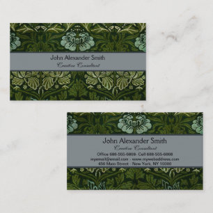William Morris Large Green Tulip Rose Wallpaper Business Card
