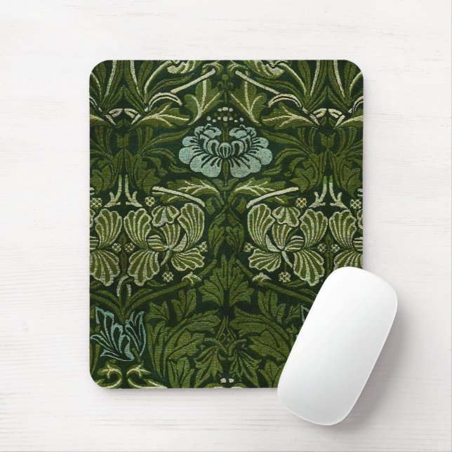 William Morris Large Green Tulip Rose Wallpaper Mouse Pad (With Mouse)