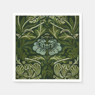 William Morris Large Green Tulip Rose Wallpaper Napkin