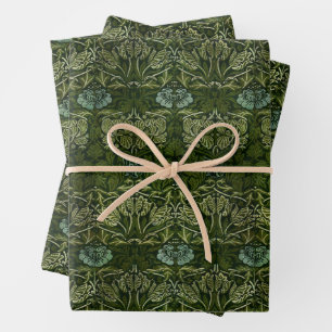 William Morris Large Green Tulip Rose Wallpaper Wrapping Paper Sheet