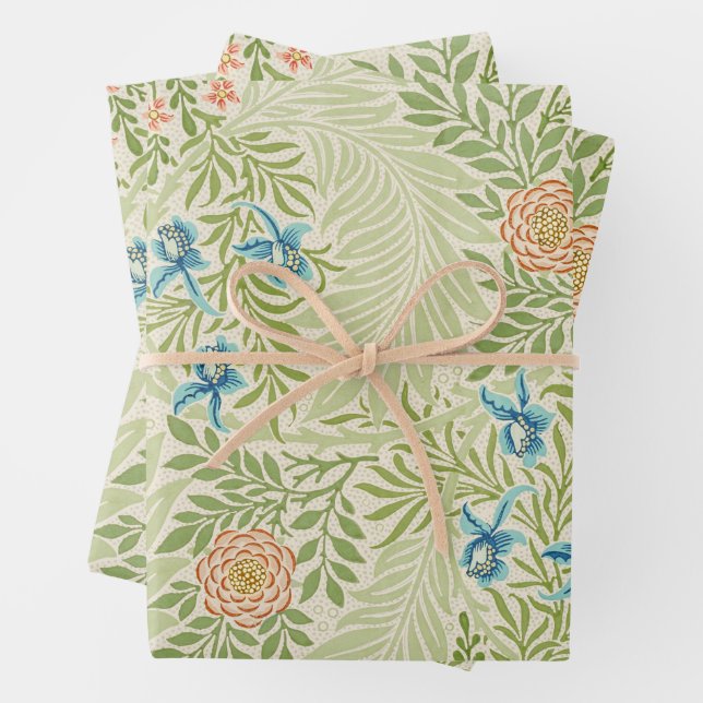 William Morris Larkspur 1874  Wrapping Paper (In situ)