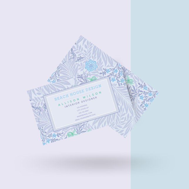 William Morris - Larkspur - Elegant Purple Floral  Business Card (Creator Uploaded)