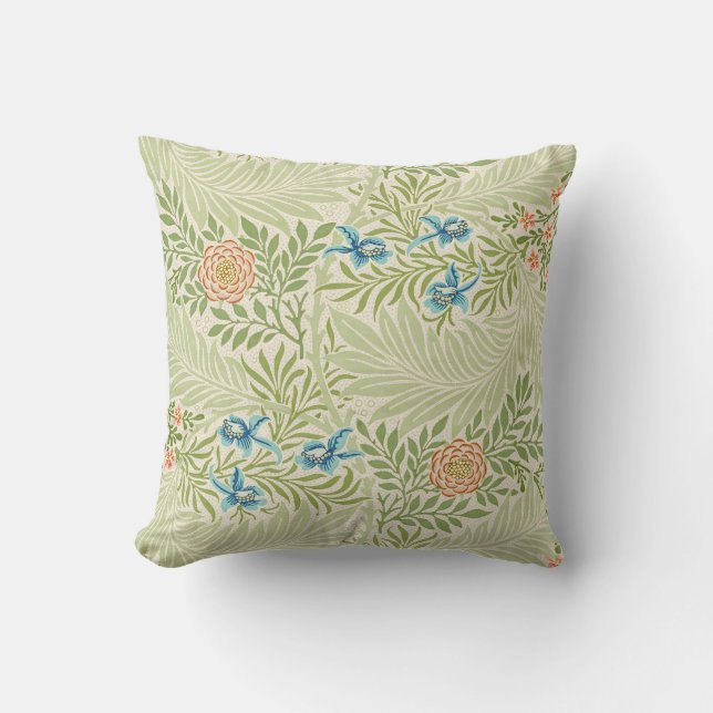 William Morris Larkspur Floral Pattern Cushion (Front)