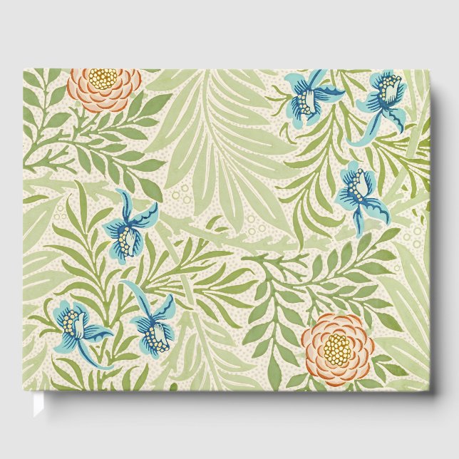 William Morris Larkspur Floral Pattern Guest Book (Front)