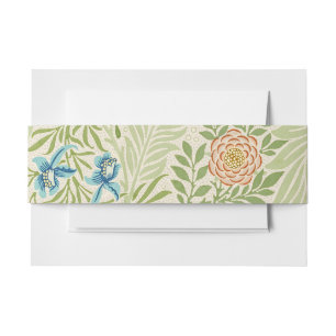 William Morris Larkspur Floral Pattern Invitation Belly Band