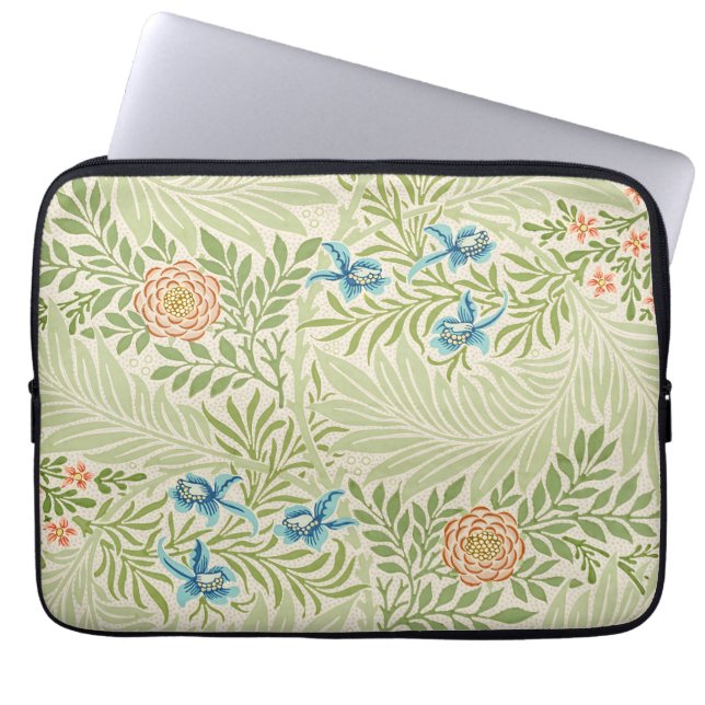 William Morris Larkspur Floral Pattern Laptop Sleeve (Front)