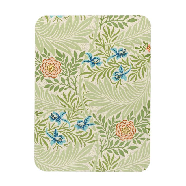 William Morris Larkspur Floral Pattern Magnet (Vertical)