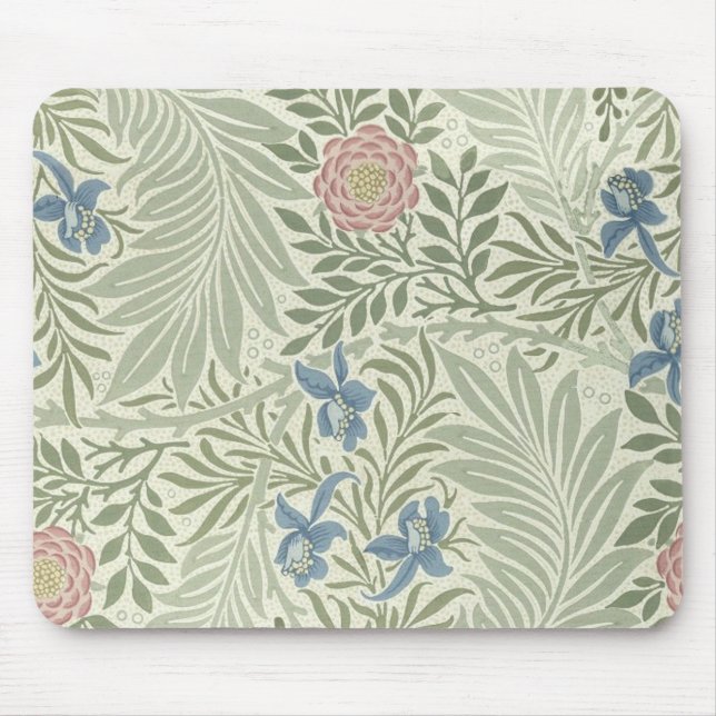 William Morris Larkspur Floral Pattern Mouse Pad (Front)