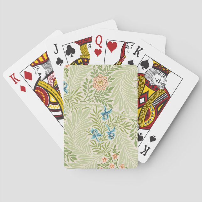William Morris Larkspur Floral Pattern Playing Cards (Back)