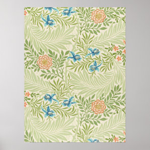 William Morris Larkspur Floral Pattern Poster